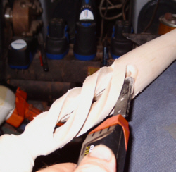 Rough flutes removed with electric sander